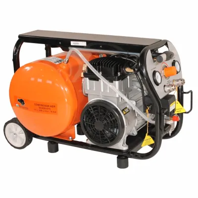 Dugattyús légkompresszor BISONTE SC020-015 olajmentes 230V 2,0Le légáramlás 206 l/min nyomás 8 bar