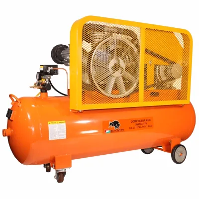 Dugattyús légkompresszor BISONTE SW102-170 olajos 400V 10 Le szállítás 1179 l/min nyomás 8 bar