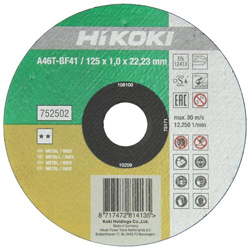 752502 - vágótárcsa inox 125x1,0 /MOQ:25db