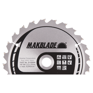 B-08894 - T2 körfűrészlap Makblade 190x20mm Z24