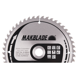 B-08953 - T2 körfűrészlap Makblade 190x20mm Z48