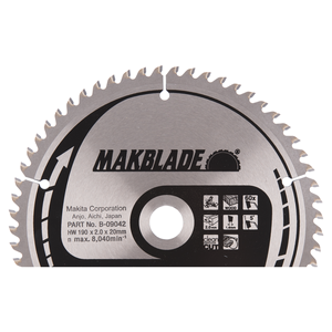 B-09042 - T2 körfűrészlap Makblade 190x20mm Z60