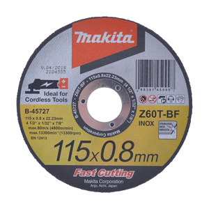 B-45727 - T2 vágókorong INOX 115x0,8 mm