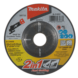 B-51655 - T2 vágókorong ACÉL 125x2,0mm