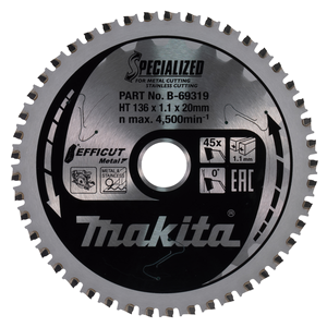 B-69319 - T2 EFFICUT körfűrészlap 136x20mm Z45 FÉM
