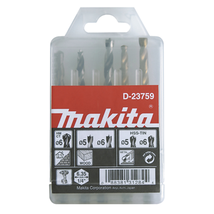 D-23759 - T2 hatszög befogású fúrókészlet fa, fém, kőzet 5-6mm 5db-os