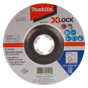 E-00393 - T2 X-LOCK csiszolókorong ACÉL 125x6mm A36P